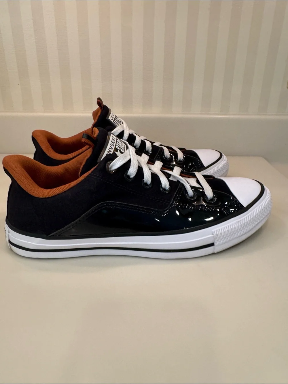 Converse Chuck Taylor All Star Rave Canvas And Patent Leather Sneakers Size 9 - Picture 12 of 16